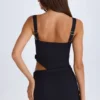 Acadia Belted Cut-Out Mini Dress in Black