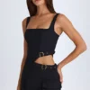 Acadia Belted Cut-Out Mini Dress in Black
