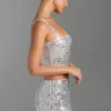 Adaia Embellished Low-Rise Micro Mini Skirt in White