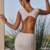 Addison Cut-Out Lace-Up Mini Dress in White