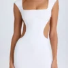 Addison Cut-Out Lace-Up Mini Dress in White