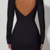 Adelia Cut-Out Heart-Detail Bodycon Mini Dress in Black