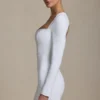 Adelia Cut-Out Heart-Detail Bodycon Mini Dress in White