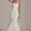 Adelpha Tulle Hem Fishtail Gown in Ivory