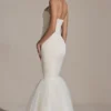 Adelpha Tulle Hem Fishtail Gown in Ivory