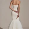 Adelpha Tulle Hem Fishtail Gown in Ivory