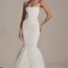 Adelpha Tulle Hem Fishtail Gown in Ivory