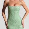 Aellin Embellished Bodycon Mini Dress in Pistachio