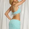 Aerin Fringed Bralette in Aqua Blue