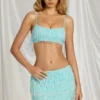 Aerin Fringed Bralette in Aqua Blue