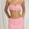 Aerin Fringed Bralette in Candyfloss Pink