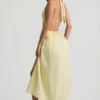 Aeris Backless Cotton-Poplin Midaxi Dress in Lemon Yellow