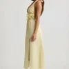 Aeris Backless Cotton-Poplin Midaxi Dress in Lemon Yellow