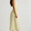 Aeris Backless Cotton-Poplin Midaxi Dress in Lemon Yellow