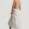 Aeris Backless Cotton-Poplin Midaxi Dress in Rose Print