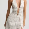Aeris Backless Cotton-Poplin Midaxi Dress in Rose Print