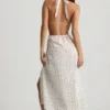 Aeris Backless Cotton-Poplin Midaxi Dress in Rose Print