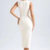 Aiko Sweetheart-Neck Midaxi Dress in Ivory