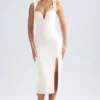 Aiko Sweetheart-Neck Midaxi Dress in Ivory