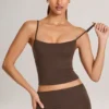 Ailany Modal Scoop-Neck Tank Top in Chocolate Brown