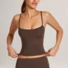 Ailany Modal Scoop-Neck Tank Top in Chocolate Brown