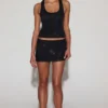 Aine Embellished Jersey Scoop-Neck Racerback Top in Black