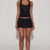 Aine Embellished Jersey Scoop-Neck Racerback Top in Black