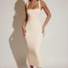 Ainslee Square Neck Midi Dress in Ivory