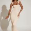 Ainslee Square Neck Midi Dress in Ivory