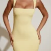 Ainslee Square Neck Midi Dress in Pastel Yellow
