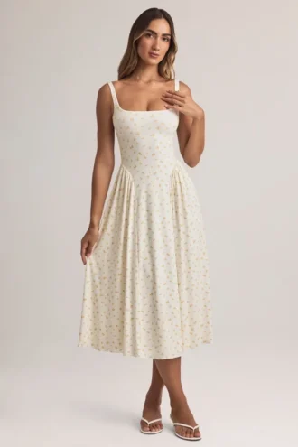Aireen Modal A-Line Midaxi Dress in Floral Print