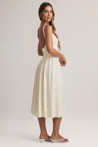 Aireen Modal A-Line Midaxi Dress in Floral Print