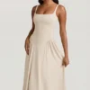 Aireen Modal A-Line Midaxi Dress in Ivory