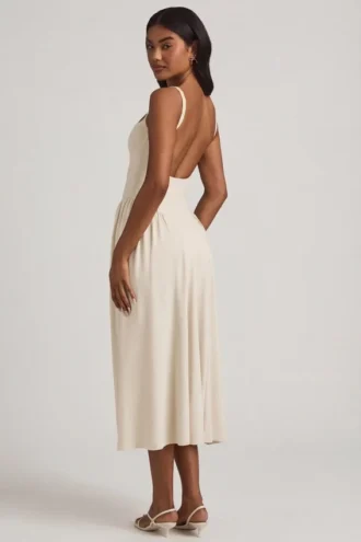 Aireen Modal A-Line Midaxi Dress in Ivory
