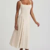 Aireen Modal A-Line Midaxi Dress in Ivory