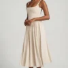 Aireen Modal A-Line Midaxi Dress in Ivory