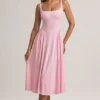 Aireen Modal A-Line Midaxi Dress in Pastel Pink