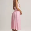 Aireen Modal A-Line Midaxi Dress in Pastel Pink
