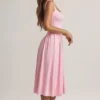 Aireen Modal A-Line Midaxi Dress in Pastel Pink