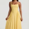 Aireen Modal A-Line Midaxi Dress in Pastel Yellow