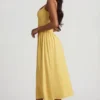 Aireen Modal A-Line Midaxi Dress in Pastel Yellow
