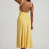 Aireen Modal A-Line Midaxi Dress in Pastel Yellow