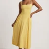 Aireen Modal A-Line Midaxi Dress in Pastel Yellow