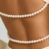 Akari Pearl-Detail Cut-Out Mini Dress in Ivory