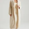 Alaska Long Shearling Coat in Cream