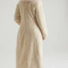 Alaska Long Shearling Coat in Cream
