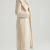 Alaska Long Shearling Coat in Cream