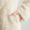 Alaska Long Shearling Coat in Cream