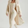 Alaska Long Shearling Coat in Cream