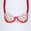 Albena Contrast Underwired Balconette Bikini Top in Cherry Print